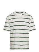 Mango Striped Short-Sleeved T-Shirt Grön