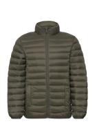 Mango Quilted Jacket Khaki Green