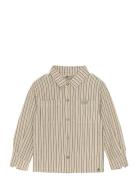 Daily 7 Shirt Ls Striped Beige