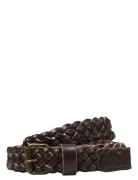 Jack & J S Jacnate Braided Leather Belt Brun