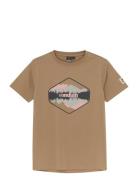 Indian Blue Jeans T-Shirt Chest Print Beige