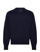 J. Lindeberg Eddy Cotton Wool Crew Neck Marinblå