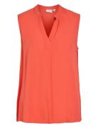 Vila Virosa V-Neck S/L Top - Noos Orange