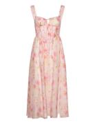 Bardot Esra Printed Midi Dress Rosa