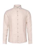 Calvin Klein Linen Solid Slim Shirt Beige