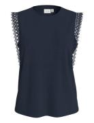 Vila Viotessa O-Neck Cap Sleeve Top Marinblå