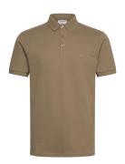 Lindbergh Structured Polo Shirt S/S Khaki Green