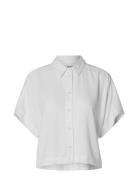 Selected Femme Slfviva Ss Cropped Sun Shirt Noos Vit