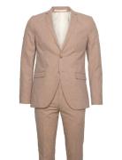 Jack & J S Jprriviera Linen Suit Slim Fit Beige