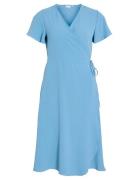 Vila Vilovie S/S Wrap Midi Dress/Su - Blå