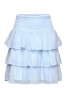 Lindex Skirt Flounces And Smock Chiff Blå