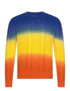 Polo Ralph Lauren Dip-Dyed Aran-Knit Cotton Sweater Multi/patterned