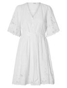 Selected Femme Slfdahlia Ss Short Broderi Dress Noos Vit