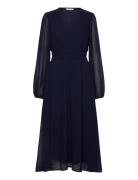 Bubbleroom Dobby Dot Smock Midi Dress Svart
