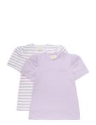 Creamie T-Shirt Ss 2-Pack Lila