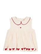 Copenhagen Colors Seersucker Ss Blouse W. Hearts Blå