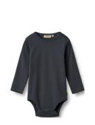Wheat Rib Body L/S Spencer Marinblå