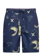 Scotch & Soda Printed Long-Length Swimshort Blå