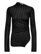 Weekday Asymmetric Long Sleeve Top Svart