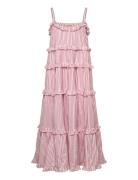 By Ti Mo Seersucker Strap Dress Rosa