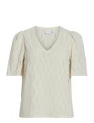 Vila Vimarcella V-Neck 2/4 Top/R Vit