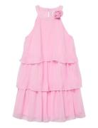 Vero Moda Girl Vmfelicia Sl Ruffle Short Dress Wvn Girl Rosa