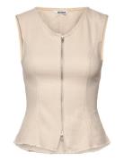 Weekday Zip-Up Top Beige