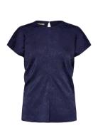 Scotch & Soda Satin Jacquard Top Marinblå