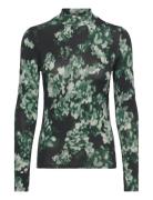 Scotch & Soda All Over Printed Mock Neck Ls T-Shirt Svart