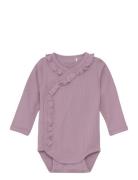 Fixoni Wrap Body Ls Rib Lila
