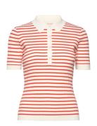 GANT Rib Knit Striped Ss Rugger Röd