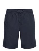 Knowledge Cotton Apparel Boardwalk Slub Shorts With Elastic Marinblå