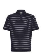 GANT Striped Ss Polo Marinblå