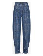 ROTATE Birger Christensen Button Detail Wide Jeans Blå
