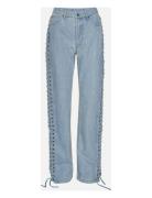 ROTATE Birger Christensen Laced Straight Leg Jeans Blå