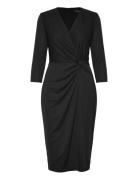 Lauren Ralph Lauren Twist-Front Jersey Surplice Dress Svart