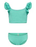Kids Only Kogwave Structure Bikini Set Acc Blå