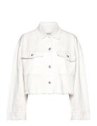 Monki Cropped Boxy Twill Jacket Vit