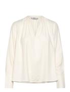 Tommy Hilfiger Soft Vis V Neck Ls Blouse Vit