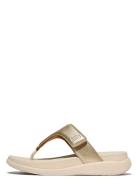 FitFlop F-Mode Go Adjustable Flatform Toe-Post Sandals Beige