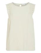 Vila Vipernillu O-Neck Top Kräm