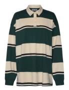 Weekday Striped Over D Polo Shirt Beige
