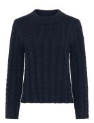 Newhouse Mandy Cable Sweater Marinblå