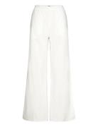 Monki Wide Leg Cotton Poplin Pyjama Trousers Vit
