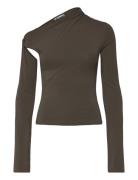 Weekday Asymmetric Draped Long-Sleeved Top Svart