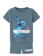 Name It Nmmarush Stitch Nreg Ss Nightset Wdi Blå