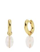 Edblad Beach Crystal Hoops Pink Gold Guld