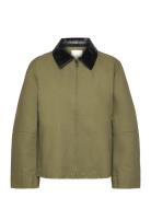 Mango Cotton Jacket With Contrasting Collar Grön