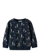 Name It Nmmvermo Aop Ls Nreg Sweat Unb Marinblå