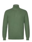 Polo Ralph Lauren Mesh-Knit Cotton Quarter-Zip Sweater Grön